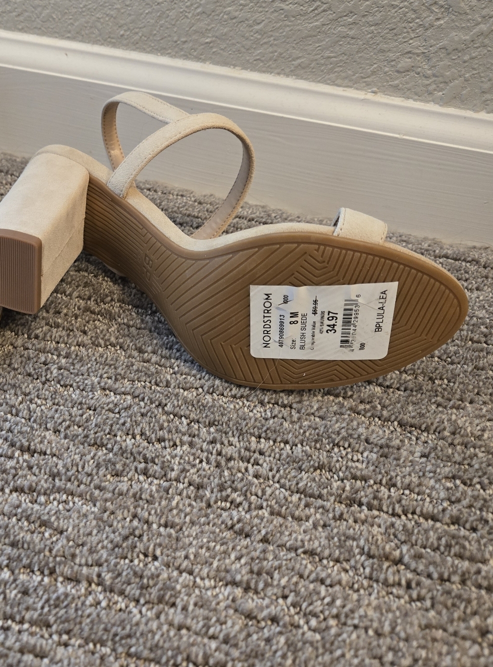 bp Nude Block Heel Sandals with Double Straps